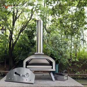 Four à pizza hybride moderne 13 pouces au gaz et au <span class=keywords><strong>bois</strong></span> en acier inoxydable compact et portable à <span class=keywords><strong>chauffage</strong></span> rapide isolation extérieur - Product Image 4