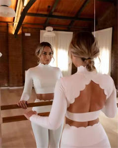 Top à manches longues et dos évidé pour la course à pied, le fitness, les activités de gymnastique, les vêtements de sport et de fitness pour femmes, le yoga, vente à chaud - Product Image 1