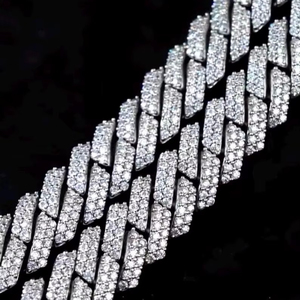Chaîne à maillons cubains Moissanite plaquée rhodium 15mm, cadeau de mariage pour hommes, bijoux glacés style Hip Hop en argent sterling 925 - Product Image 5