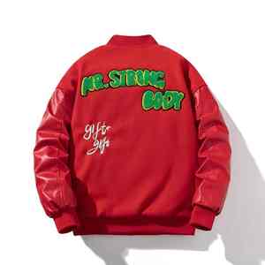 High Quality Custom Polyester Varsity Jacket Men Winter High Street Style Waterproof Windproof Reversible with Vintage Designs - Product Image 5