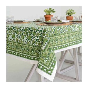 2025 Xu Hướng Truyền Thống Ấn Độ Trang Trí Đám Cưới Boho Bàn Ăn Bìa Bạc Hà Màu Xanh Lá Cây Trắng Hoa Tay Khối In Handmade - Product Image 1