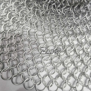 Venta al por mayor de calidad superior Medieval largo Chainmail Hood aluminio Butted Ring Full Coif moda Metal modelo Cosplay moderno plateado - Product Image 2