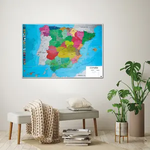 Mapa físico y político de España de estilo minimalista - Product Image 1