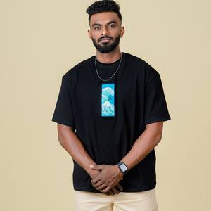 เสื้อยืดคอกลม100% พิมพ์ลายและปักลายสีทึบเสื้อยืดพอดีตัว - Product Image 1