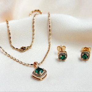 Conjunto de joyas minimalistas delicadas para niñas, collar simple, pendientes, aspecto diario elegante ligero - Product Image 1