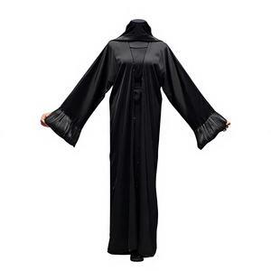 Abaya Nida Premium Vintage de la Mejor Calidad, Bordada a Mano con Cuentas, Diseño de Moda Meera, Largo hasta el Tobillo, Anti-Pilling, Hecha a Mano - Product Image 2