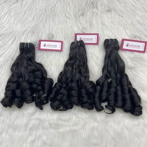 มัดผมมนุษย์ธรรมชาติแบบไม่ผ่านกระบวนการผมแท้เครื่องเรมี่มีคลิปหนีบผมคู่ - Product Image 5