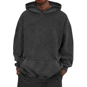 Sudadera con Capucha de Mezclilla Lavada Estilo Vintage para Hombre, Cómoda y Elegante, con Bolsillo y Estampado Personalizado, 100% Algodón, para Otoño - Disponible en Tallas Grandes - Product Image 1