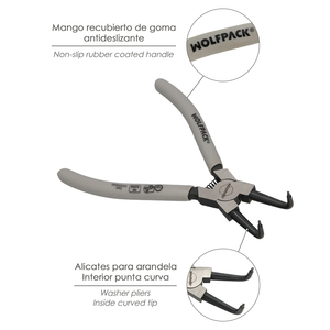 Pinze per Rondelle Interne Curve 175 mm. Acero Din 5256 - Product Image 3