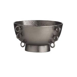 Bol de service en aluminium moulé, design contemporain, finition antique, non toxique, passe au lave-vaisselle, durable pour la décoration de la table - Product Image 1