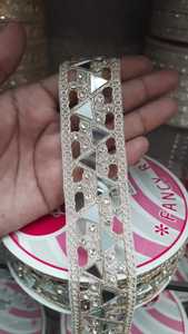 Cordones bordados de espejo de lujo de Organza ecológica tradicional de lujo hechos a medida diseños surtidos para diseñadores de joyas de vestir - Product Image 4