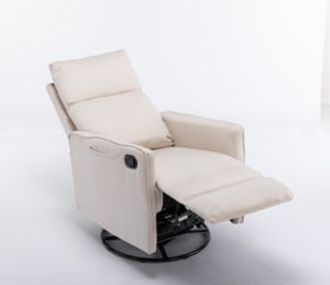 <span class=keywords><strong>Fauteuil</strong></span> inclinable pivotant manuel avec dossier haut en lin doux <span class=keywords><strong>Fauteuil</strong></span> à bascule pour le salon ou la chambre d'enfant - Product Image 5