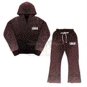 Pakistan Made <b>Rhinestone</b> Tracksuit Trendy Streetwear Look <b>Rhinestone</b> Tracksuit In Lightweight <b>Fabric</b> - Product Image 1