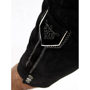 Short sur mesure pour hommes avec napperon en cuir de toile lavable lavage foncé Non toxique nouveau Design fermeture à bouton braguette en gros - Product Image 4