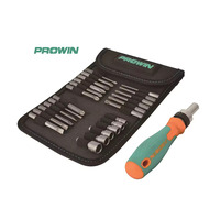 PROWIN poche en gros 26 pièces professionnel changement rapide cliquet fendu/étoile douille tournevis Crv Bit ensemble