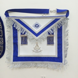 Tablier d'officier maître maçonnique Regalia fait à la main et collier de chaîne avec bijou - Product Image 5