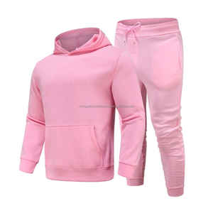 Survêtement en molleton unisexe coton épais Jogging hommes survêtements décontracté Logo personnalisé survêtements avec capuche sweat à capuche uni Joggers ensemble hommes - Product Image 6