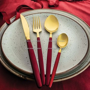 Ensemble de couverts de haute qualité ensemble de couverts de Restaurant occidental or couverts en acier inoxydable cadeau pour mariage pendaison de crémaillère noël - Product Image 2