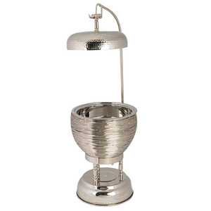 Plat à friture plaqué or de qualité supérieure avec un pot en acier durable et un support orné idéal pour le service de fête luxueux et l'utilisation du buffet - Product Image 5