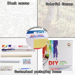 Nuovo all'ingrosso Mountain <span class=keywords><strong>Bridge</strong></span> Water People fai da te secondo la pittura digitale Wall Art decorazione pittura su tela