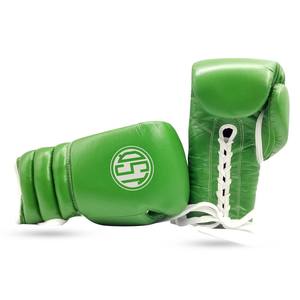 Gants de boxe de compétition de haute qualité les plus populaires Impression de logo personnalisée Gants de boxe professionnels en cuir véritable à lacets pour adultes - Product Image 3