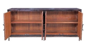 Buffet moderne Lyra en bois recyclé, capacité de rangement de 4 pieds, design modulaire pour salle à manger, chambre à coucher, salon, mobilier d'hôtel - Product Image 4