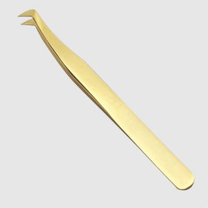 Pince à épiler pour extensions de cils en or, logo personnalisé, acier inoxydable, marque privée, fabriquée en métal par des ciseaux - Product Image 4