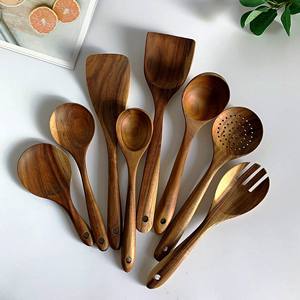 Juego de utensilios de cocina de madera de Acacia de ALTA CALIDAD Juego de cuencos de Venta caliente Hecho EN LA India Incluye juego de servidor de ensalada de madera - Product Image 2