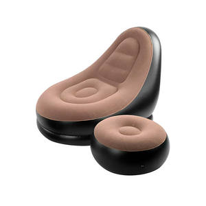 Fauteuil gonflable Myrva avec repose-pieds, mobilier de camping extérieur, design minimaliste moderne, matériau en tissu - Product Image 5