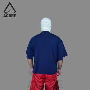 AGREE SPORTS T-shirt Homme Personnalisé Bleu Marine Coupe Boxy Épaules Dénudées Coupe Courte 100% Coton Épais Imprimé Vente en Gros - Product Image 6