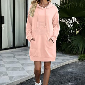 Sweat-shirts pour femmes, fabrication en usine, prix de gros, logo personnalisé, respirant, anti-boulochage, plus longs - Product Image 6