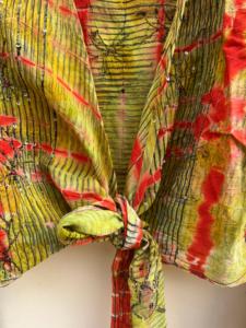 Indian Handmade Crocheted Satin Tank Top for Women V-Neck Vase Design with <b>Ribbon</b> Decor Short Summer Beach Wear Crop Top - Product Image 6