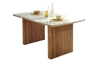 Mesa de Comedor Plegable Portátil de Lujo Moderno de Alta Gama, con Cubierta de Madera Maciza y Mármol, Resistente y Duradera, de Primera Calidad, para Comedor u Hotel, 10 Personas