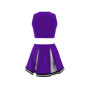 Uniformes de porristas de manga larga con diseño personalizado al por mayor, trajes de baile negros, uniformes de porristas, falda para jóvenes de secundaria - Product Image 3