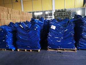 ผ้าคลุมรถบรรทุกพีวีซีสีฟ้า0.55มม. ผ้าทอสไตล์อุตสาหกรรมแบบธรรมดากันน้ำทนทานสูงตามมาตรฐานการส่งออก - Product Image 2