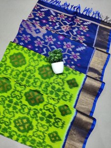 ส่าหรีผ้าฝ้ายผ้าไหม ikkat ที่สวยงาม - Product Image 2