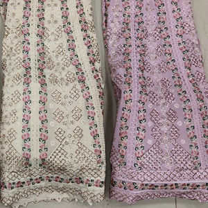 Superbe tendance Faux Georgette indien pakistanais hiver lourd Dupatta belle broderie Zarkan pierres séquence travail pour - Product Image 1