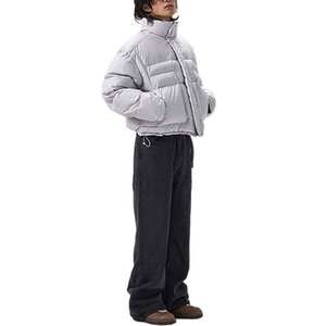 Veste thermique zippée en polaire matelassée en coton respirante à capuche pour homme, tendance, pour l'extérieur, hiver, motif à carreaux, fourrure teinte - Product Image 5