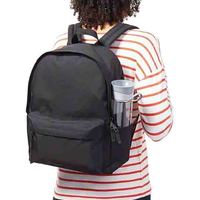 Mochila Oxford Ligera de Poliéster para la Escuela, Estudio, Viajes, Diseño Clásico Duradero, Impermeable, Negra
