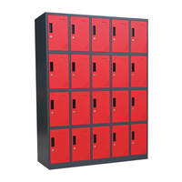 Casiers en acier pour vestiaires de salle de sport, écoles, armoire à casiers en acier à 20 portes, casier métallique multi-portes pour le personnel de bureau