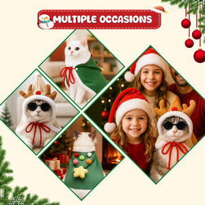 Toptan Klasik Sevimli Noel Polyester Baskılı Köpek Kapüşonlu Üstü Küçük Kedi Köpekleri Ağacı Sonbahar Kış Evcil Hayvan Kostümü Pelerin Yavru Köpek Cübbesi - Product Image 5
