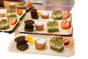 Assiettes à riz classiques carrées en bambou jetables écologiques de qualité supérieure motif végétal robuste durable pour - Product Image 2