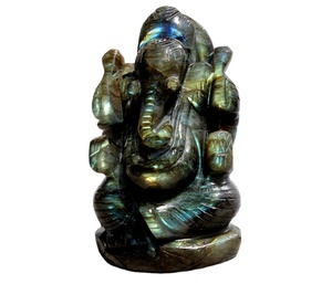 Sculpture de figurine en labradorite naturelle sculptée à la main, 8 pouces de haut, en pierre précieuse, décoration d'intérieur, objet de collection, cadeau spirituel pour autel - Product Image 4
