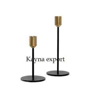 Beautiful <b>Black</b> and Gold Color <b>Candle</b> Stand for Table Decoration Powder Coated Metal <b>Candle</b> Stand for Lighting Table Decoration - Product Image 1