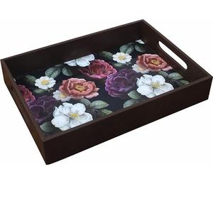 Bandeja DE SERVICIO DE MADERA Rectangular moderna más vendida con mango de Metal para artesanía decorativa de mesa para Navidad - Product Image 5