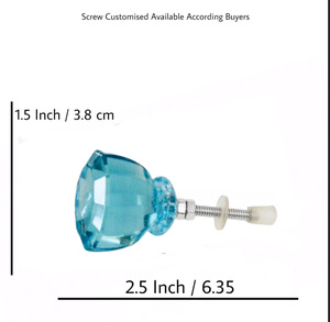 Meubles en céramique de luxe tire des boutons de coupe en verre turquoise cristal poignée d'armoire de tiroir pour armoire de cuisine fournisseur mondial - Product Image 3