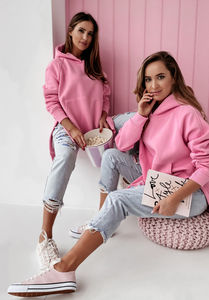 Sudadera con Capucha Extra Grande, Ecológica, Informal, para Mujer, con Estampado, Cuello Redondo, 100% Algodón, Felpa, 240g - Product Image 5