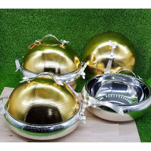 Nouveau Design Attrayant Alimentaire Dessert Affichage Casserole Plat Haute Qualité En Acier Inoxydable Cuivre Finition Casserole Plat - Product Image 4