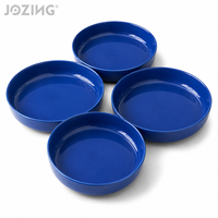 Assiette jetable en céramique bleue de 7,4 pouces pour pâtes, écologique, pour restaurant et hôtel, liquidation de stock