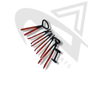 Producto ecuestre Herramientas de cuidado de pezuñas de caballos Kit de herramientas de herrador de cuidado de caballos de 6 piezas para herramientas de caballo de Color negro recubiertas de goma - Product Image 5